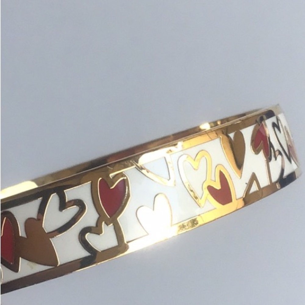 Kate Spade All My Love hearts gold plated Bangle Bracelet Rare - Picture 11 of 16
